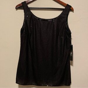 [NWT] Tahari Black-on-Black Sequin Tank